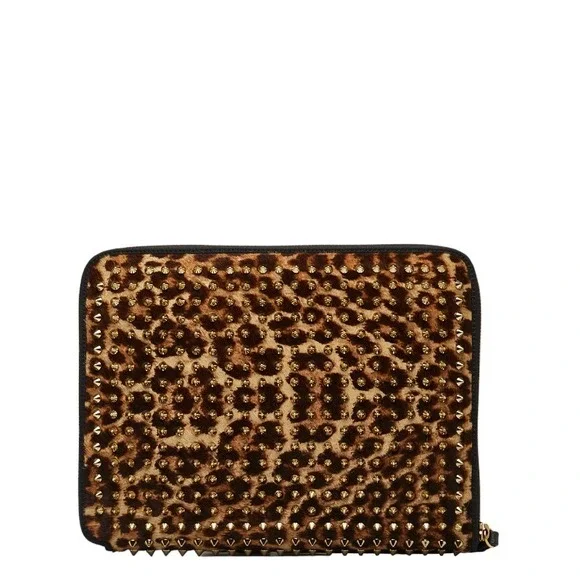 Christian Louboutin Studded Leopard Clutch - Picture 3 of 9